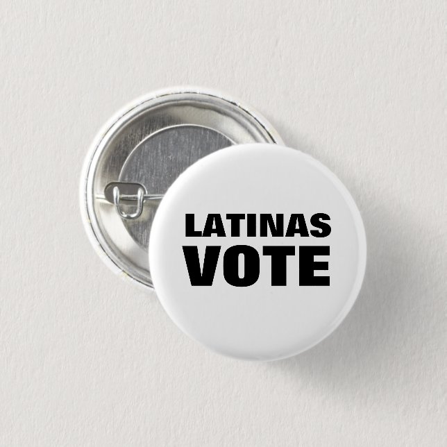 Latinas Stimmen Schwarz-Weiß-Politik Button (Vorne & Hinten)