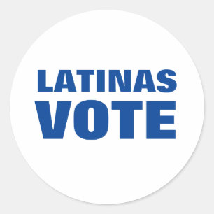 Latinas Wählen Sie Blau und Weiß der modernen Poli Runder Aufkleber