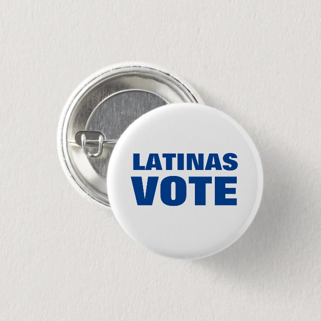 Latinas Wählen Sie blau-weiß voto latino modern Button (Vorne & Hinten)