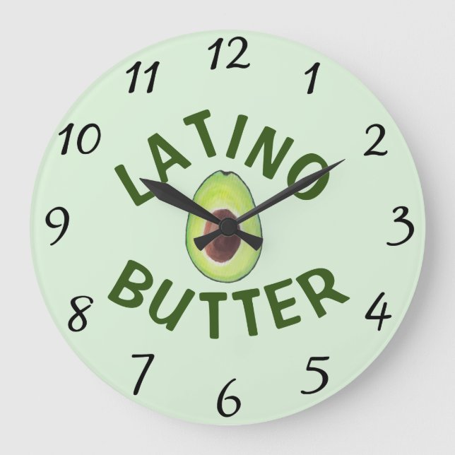 Latino Butter Wall Clock Große Wanduhr (Vorderseite)