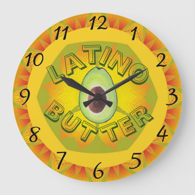 Latino-Buttermauer Große Wanduhr (Vorderseite)