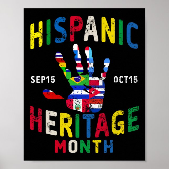 Latino Countries: Hispanic Heritage Month Handprin Poster (Vorne)