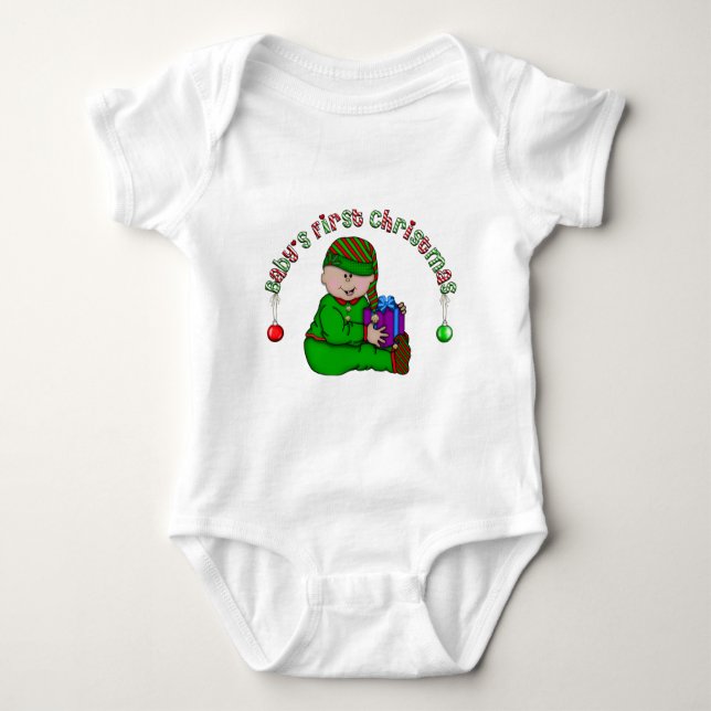 Latino Elf Baby 1. Weihnachten Baby Strampler (Vorderseite)