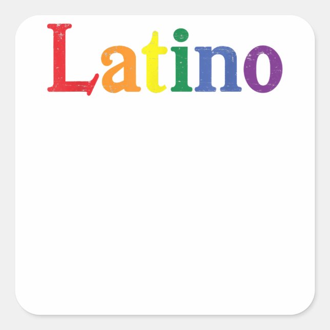 Latino Gay LGBT störte Regenbogendesign Quadratischer Aufkleber (Vorderseite)