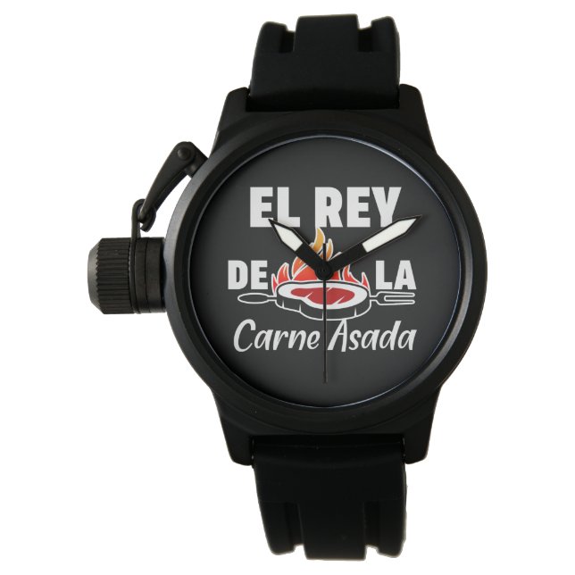 Latino Vater El Rey de la Carne Asada Armbanduhr (Vorderseite)