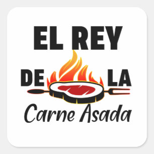 Latino Vater El Rey de la Carne Asada Quadratischer Aufkleber
