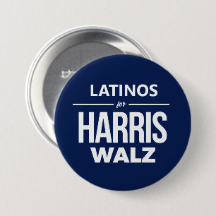 Latinos für Harris Walz Button