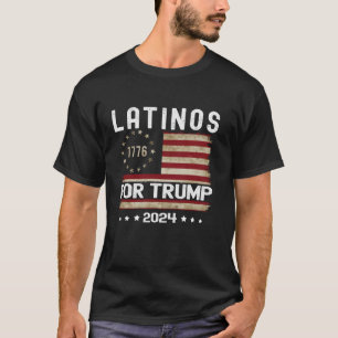 Latinos für Trump 2024 Funny Election USA Flag T S T-Shirt