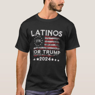 Latinos für Trump 2024 Funny Election USA Flag T S T-Shirt