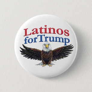 Latinos für Trump Red, White & Blue Eagle Button