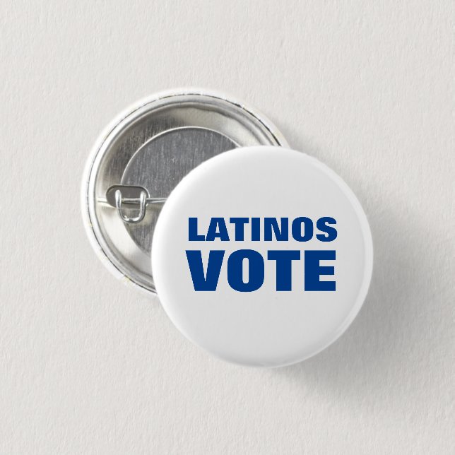 Latinos Wählen Sie die Stimme latino weiß und blau Button (Vorne & Hinten)