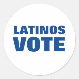 Latinos Wählen Sie für Latino Blau und Weiß mod Runder Aufkleber