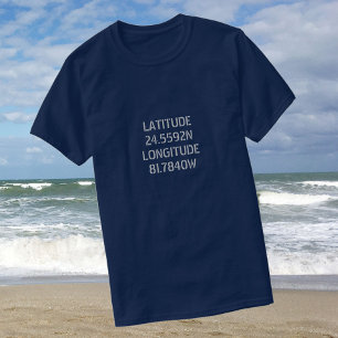 Latitude and Longitude light on dark T-Shirt