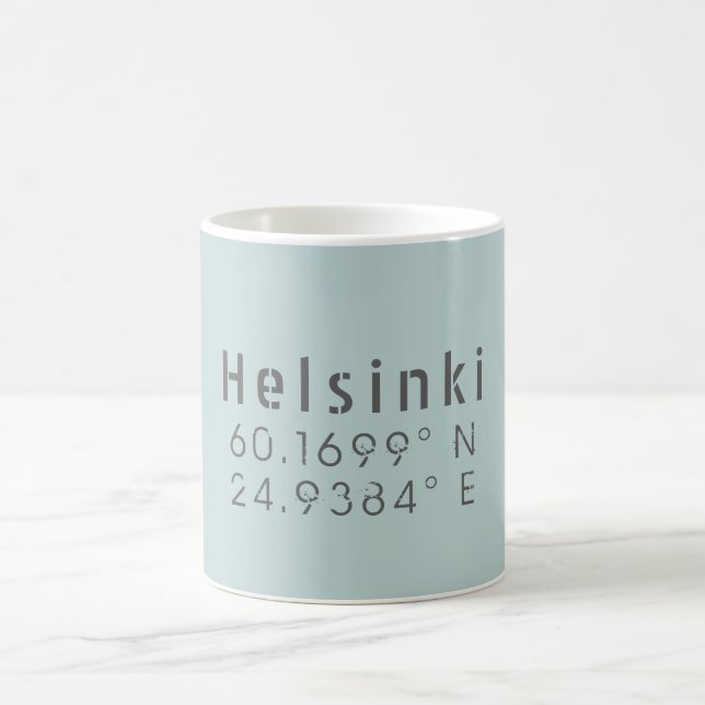 Latitude Longitude Helsinki Kaffeetasse (Mittel)