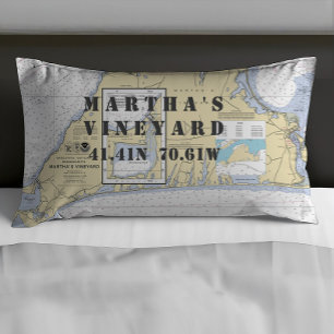 Latitude Longitude Martha's Vineyard Nautical Kissenbezug
