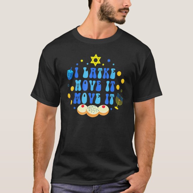 Latke Hanukkah Holiday Retro Dreidel Menorah Jewis T-Shirt (Vorderseite)
