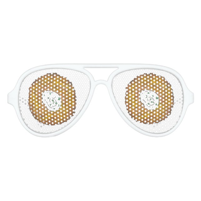 Latke Happy Hanukkah Chanukah Jewish Holiday Favor Partybrille (Vorderseite)