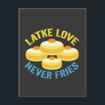 Latke Liebe Fries Funny Jewish Hanukkah Geschenk Postkarte<br><div class="desc">hanukkah, jüdisch, chanukah, menorah, dreidel, Geschenk, Geburtstag, Urlaub, Latte</div>