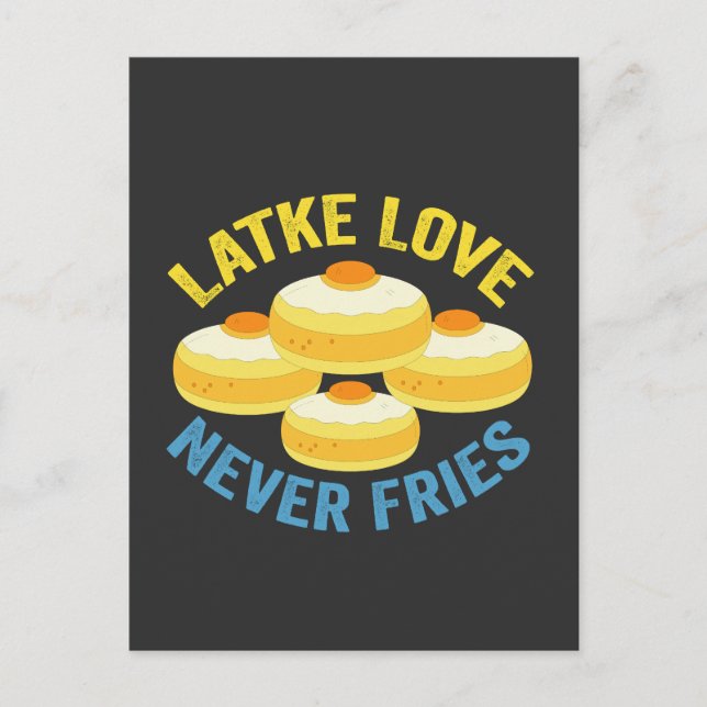 Latke Liebe Fries Funny Jewish Hanukkah Geschenk Postkarte (Vorderseite)