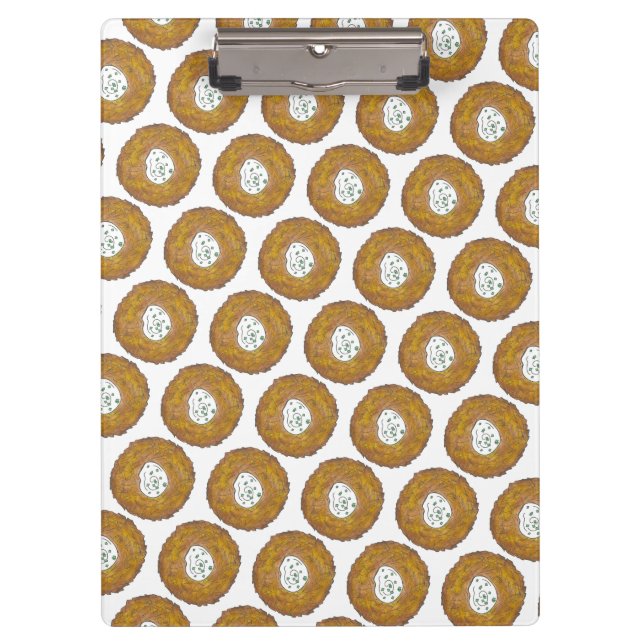 Latke Potato Pancakes Jüdische Küche Feinschmecker Klemmbrett (Vorderseite)