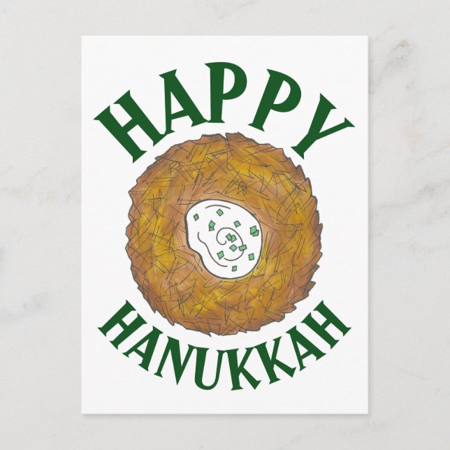 Latkes Happy Hanukkah Chanukah Juwish Holidays Ankündigungspostkarte (Vorderseite)