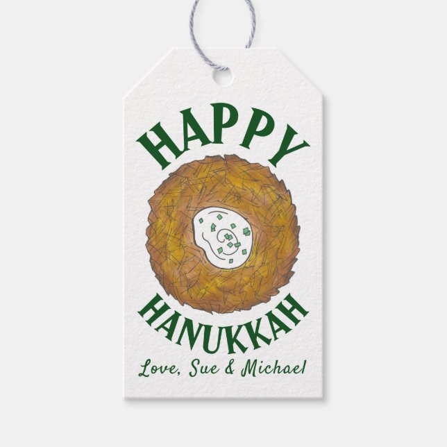 Latkes Happy Hanukkah Chanukah Juwish Holidays Geschenkanhänger (Vorderseite)