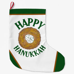 Latkes Happy Hanukkah Chanukah Juwish Holidays Großer Weihnachtsstrumpf