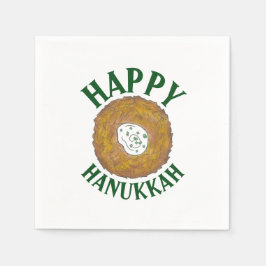 Latkes Happy Hanukkah Chanukah Juwish Holidays Serviette