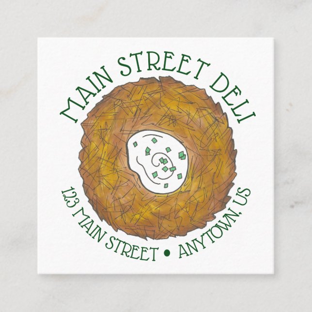 Latkes Potato Pancakes Delicatessen Koch Koch Quadratische Visitenkarte (Vorderseite)