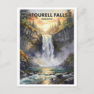 Latourell Falls Oregon Vintage Reise Postkarte