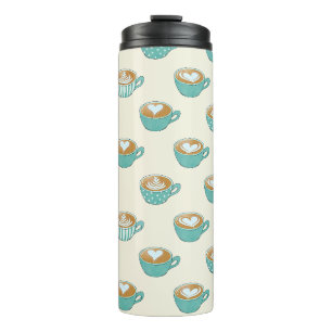 Latte Art in Niedlich Blue Coffee Mugs Thermosbecher