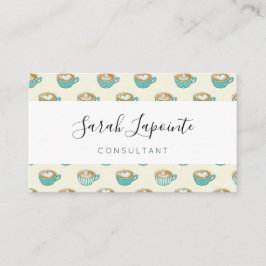 Latte Art in Niedlich Blue Coffee Mugs Visitenkarte