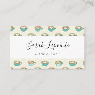 Latte Art in Niedlich Blue Coffee Mugs Visitenkarte