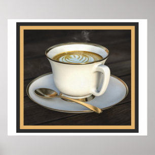 Latte Art-Kaffee Poster