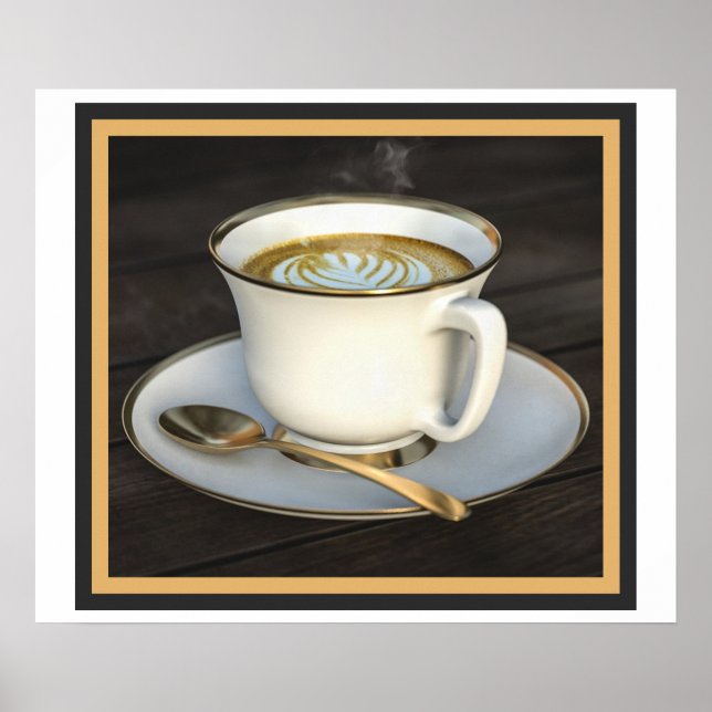 Latte Art-Kaffee Poster (Vorne)