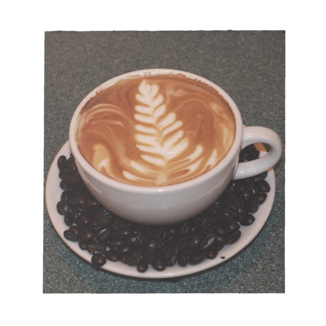 Latte Art und Coffee Boans Notizblock (Vorderseite)