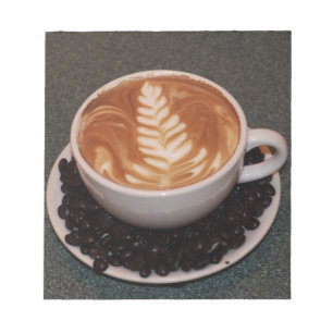 Latte Art und Coffee Bohnen Notizblock