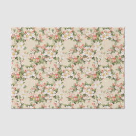 Latte Beige Floral Elegant Seidenpapier