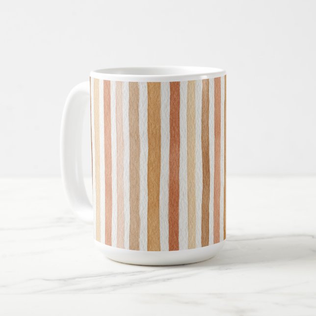 Latte Cocoa Cream Blush Streifen Kaffeetasse (Vorderseite Links)
