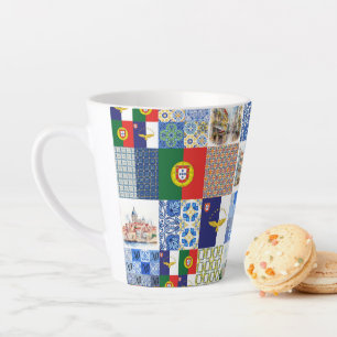 Latte Coffee Cup 12 portugiesische Flagge und die  Milchtasse