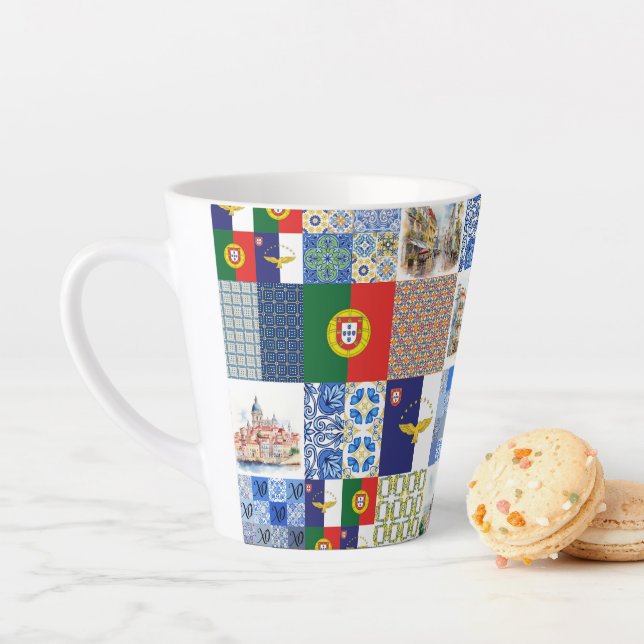 Latte Coffee Cup 12 portugiesische Flagge und die  Milchtasse (Beispiel)