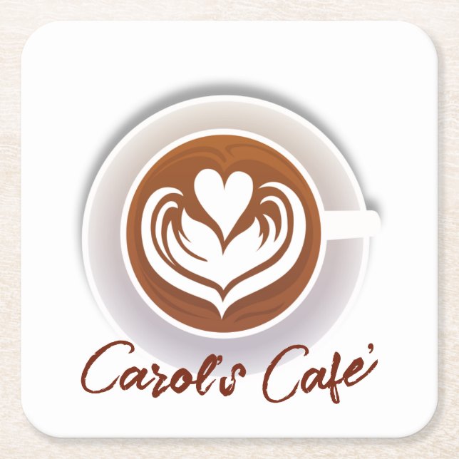 Latte Coffee Cup Rechteckiger Pappuntersetzer (Vorderseite)