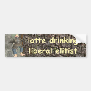 latte, das liberalen Elitären trinkt Autoaufkleber