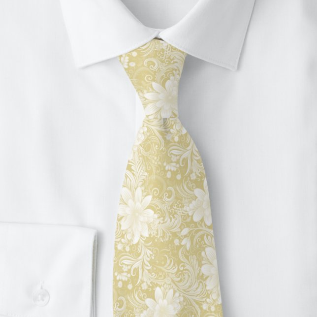 Latte Floral Batik Krawatte (Von Creator hochgeladen)