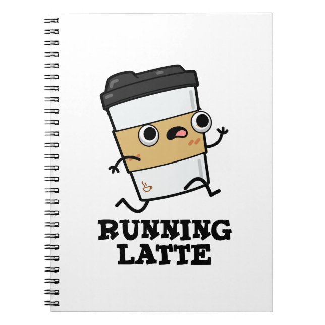 Latte Funny Coffee Pub läuft Notizblock (Vorderseite)