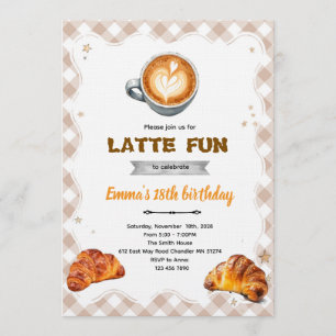 Latte-Geburtstags-Brunch-Party-Einladung Einladung