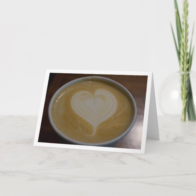 Latte Heart Caffeine Addict Coffee Lover Blank Karte (Vorderseite)