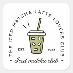 Latte Iced ist ein Liebhaber der Clubästhetik Quadratischer Aufkleber