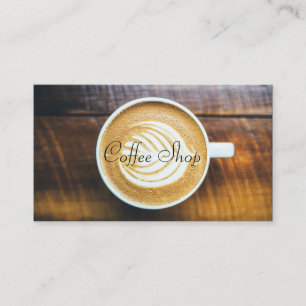 Latte Kunst-Café, Lochkarte - Visitenkarte Treuekarte