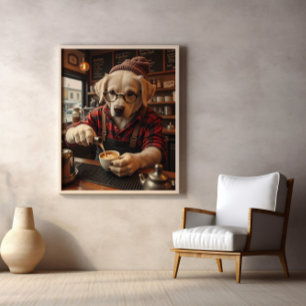 Latte Liebe aus dem Labrador Barista Poster